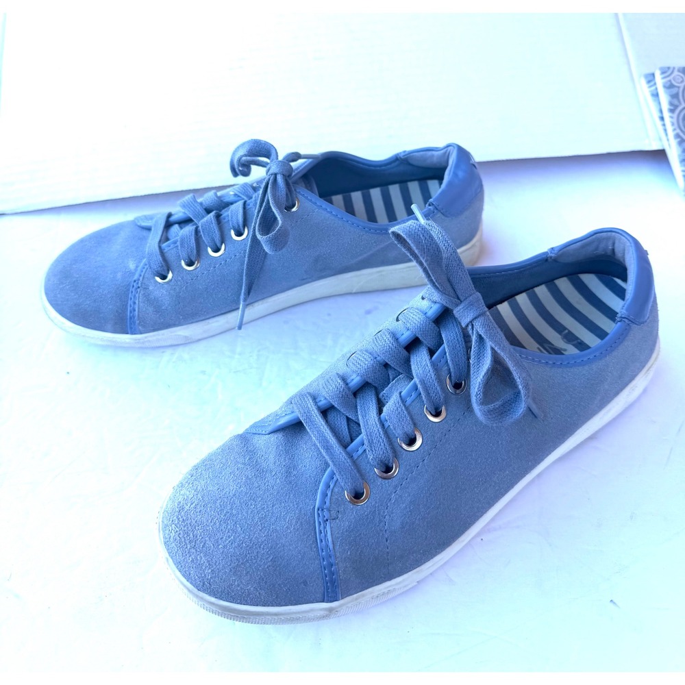 Vionic Brinley Blue Suede Lace Up Low Top Water Resistant Comfort Sneakers‎ 7.5